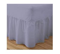 Fitted Valance Sheets King Size Kingsize Bed Sheets Dyed 9.5 '' deep Plain Poly Cotton Bedding 11'' Frilly Drop, Grey