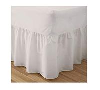 Fitted Valance Sheets King Size Kingsize Bed Sheets Dyed 9.5 '' deep Plain Poly Cotton Bedding 11'' Frilly Drop, Cream