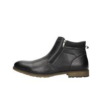 Fitters Mens Luke Ankle Boots Warm Lined Plus Size Zip Up Black & Cognac / Mens Plus Size Shoes Luke in 11 13 14 15 14 16 14 16 1, Blk Pu, 16.5 UK