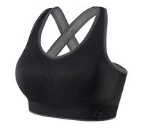 FITTIN Racerback Sports Bra for Women- Padded Seamless Activewear Bras for Yoga Gym Workout Fitness Black
