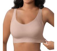 Fittingirls Wireless Full Bust Lifting Bra - Semi-Fixed Cups, Widened Non-Slip Straps, Hollow Lifting Cups, Soft Support & Shaping, Side Breast Gather, All-Day Comfort Pink