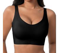 Fittingirls Wireless Full Bust Lifting Bra - Semi-Fixed Cups, Widened Non-Slip Straps, Hollow Lifting Cups, Soft Support & Shaping, Side Breast Gather, All-Day Comfort Black