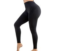 Fittingirls Women's High Waisted Tummy Control Scrunch Butt Lifting Seamless Workout Yoga Pants Black