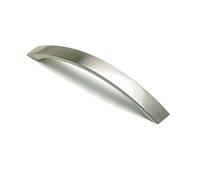 FITTINGSCO Brushed Nickel Strap Kitchen & Bedroom Cabinet Door Bow Handle 160mm