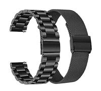FitTurn Compatible with Motorola Moto Watch 120 Metal Band, Quick Release Stainless Steel Wrist Strap Replacement Strap for Motorola Moto Watch 120 Smart Watch (2 Pack A)