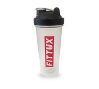 Fittux Protein Shaker Bottle 600ml - Black BPA-Free Protein Shaker Cup with Mixing Ball - Leakproof Plastic Protein Bottle Shaker Easy Clean - Ideal for Protein Shakes, Pre Workout and Supplements