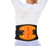 Fittyfun Portable Cordless Back Massager with Heat, 10000mAh Rechargeable Heating Pad for Lower Back Pain Relief, 3 Heat & 5 Vibration, Heating Belt for Cramps, Ideal Gift for Mom Dad Women Men