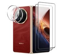 Fitudoos For Honor Magic V6 [Pack of 2] Tempered Glass Screen Protector + Camera Tempered Glass Film [Pack of 2], [9H Hardness], [0.33 mm] [Ultra Clear], [Anti-Scratch-Free and Oil], [No-Bubble]