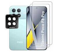 Fitudoos For Xiaomi Poco F8 Pro [2 Pieces] Tempered Glass Screen Protector + Camera Lens Protector [1 Pieces]+Easy Installation Tool, [Bubble Free] [Anti-Scratch]