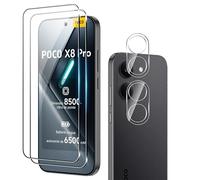 Fitudoos For Xiaomi Poco X8 Pro 5G[2 Pieces] Tempered Glass Screen Protector + Lens Protectors for Camera [2 Pieces],9H Hardness Screen Protector,[Bubble Free] [Anti-Scratch]