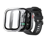 Fitudoos Pack of 2 Hard PC Case with Tempered Glass Screen Protector Compatible with Amazfit Bip MAX 50 mm, Highly Sensitive Lightweight Anti-Fall Protective Case, All-Round Protective Case, Black
