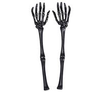 Fituenly 1 Pair Halloween Skull Claw Arm Realistic Skeleton Hands Bone Plastic Fake Human Hand Bone Scary Ornament