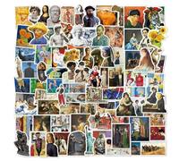 Fituenly 100pcs Classic Art Stickers Retro Oil Painting Style Stickers Vinyl Waterproof Sticker for Laptop Skateboard Luggage Phone