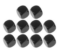 Fituenly 16mm Blank Black Dice Set Acrylic Rounded Dice Cubes for Game, Party, Fun, Diy Sticker and Math Teaching