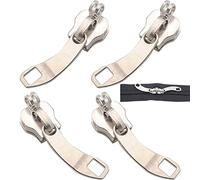 Fituenly 2 Pairs 8 Zipper Slider Replacement Metal Zipper Pull Head Diy Clothes Bag Suitcase Accessories for Zipper Repair Kits