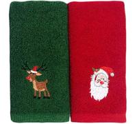 Fituenly 2pcs Christmas Hand Towels Christmas Bathroom Towel for Hand Face Gym Xmas Holiday Party Home Gift Bathroom Decoration Red Green