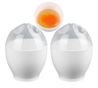 Fituenly 2pcs Egg Poachers Microwave Egg Cooker for Soft Medium and Hard Boiled Eggs Quick Poached Eggs Maker Poacher Cups Easy Boil Small Reusable Plastic Egg Boiler Cup