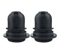 Fituenly 2pcs Es E27 M10 Screw Light Bulb Lamp Holder Pendant Socket Lampshade Collar Lighting Accessories White/black