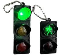 Fituenly 2pcs Mini Traffic Light Design Accessory Cute Keychain Durable Plastic Keyring Lightweight Bag Charm Fun Pendant for Family