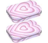 Fituenly 2pcs Small Tins with Lids, Metal Rectangular Hinged Storage Tin, Portable Mini Tin Boxes with Lids Metal Tin Can Iron Household Storage Box with Lid for Candy Key Earring