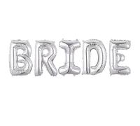 Fituenly 32 Inch Silver Bride Balloons Huge Letter Foil Balloon for Bridal Shower Decorations Silver Giant Balloons Foil Bride Letter Balloons for Wedding Engagement Decor