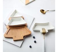 Fituenly 4pcs/set Christmas Tree Ceramic Dish Tray Christmas Ceramic Serving Dish Xmas Tree Snack Appetizer Tray Ceramic Sauce Dish