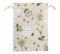 Fituenly 50pcs Flower Leaf Printed Drawstring Bags Cotton Cloth Storage Bags Floral Burlap Gift Bags Jewelry Organizer