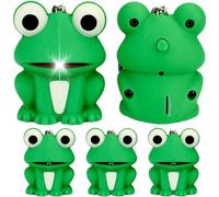 Fituenly 5pcs Frog Novelty Keyring Led Light Up Torch & Sound Funny Gift