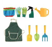 Fituenly 5pcs/set Kids Gardening Tool Set Rake Trowel Sprayer Gloves Apron Watering Can with Canvas Tote Bag for Outdoor Tools