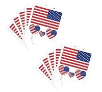 Fituenly American Flag Temporary Tattoos 10 Sheets Usa Patriotic Party Independence Day National Heart Stickers July 4th Body Art Decoration for Face Arm