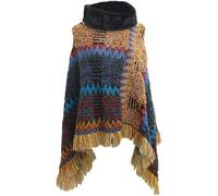 Fituenly Autumn Winter Capes Ladies Poncho with Fringe Crochet Cape National Pullover Knitted Cloak Warm Wool Shawl for Women