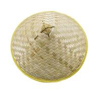 Fituenly Bamboo Hat - Asian/Chinese/Japanese Style - Retro Straw Hat - Unisex - 42cm - Adjustable - Breathable - UV Protection - Fishing/Cooling - Summer Travel/Outdoor