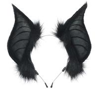 Fituenly Bat Ears Headband,Halloween Bat Ears Hair Hoop Fancy Cosplay Headwear, Black Hair Accessories for Role Play,