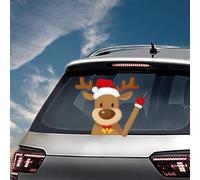 Fituenly Christmas Car Auto Decoration Xmas Santa Claus Elk Diy Car Sticker Rear Windshield Decals Car Styling Rear Window Wiper Sticker