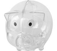 Fituenly Clear Piggy Bank, Kids Clear Plastic Piggy Banks Unbreakable Money Bank Money Saving Pot Animal Pig Coin Box Money Saving Jar Cash Change Box