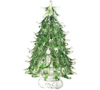 Fituenly Crystal Christmas Tree Figurine Collectibles Ornament Paperweight Table Decoration, Crystal Glass Christmas Tree Ornament for Home Decor