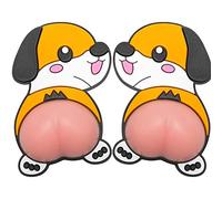 Fituenly Cute Cartoon Butt Car Sticker 2pcs Car Anti-scratch Protection Sticker 3d Butt Funny Squeeze Sticker for Fridge Laptop Phone Shell