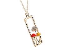 Fituenly Cute Mushroom Necklace Women Gold Mushroom Pendant Necklac Fashion Clavicle Chain Jewelry for Teen Girls
