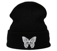 Fituenly Fashion Knitted Beanies Hat Butterfly Embroidery Winter Warm Ski Hats Skullies Caps Soft Elastic Cap Sport Bonnet Men Women