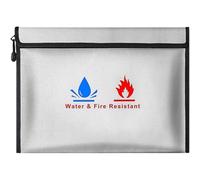 Fituenly Fireproof Document Bag, Waterproof and Fire-resistant Storage Bag, 38 X 28 Cm, Suitable for A4 Documents, Bank Files, Money, and Valuables