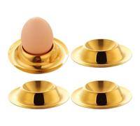 Fituenly Gold Egg Cup 4pcs Stackable Stainless Steel Egg Trays Cups Egg Stand Holder