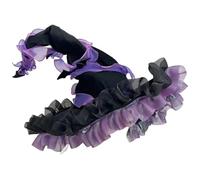 Fituenly Halloween Witch Hat, Foldable Dark Bat Wizard, Wide Brim Pointed Hat, Large Brim Gothic Lolita Prop Headwear for Party Fancy Dress