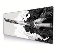Fituenly Japanese Style Katana Mouse Pad Large Computer Gaming Mouse Mat Pad Long Desk Mat Non-slip Rubber Mouse Pad for Home Office Gaming Room