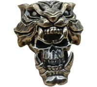 Fituenly Knife Lanyard Beads, Paracord Beads, Knife Beads, Skull Beads, Perforated Bead, Hand Casted Copper Charm,for Diy Paracord Accessories, Charms Beard Beads for Men