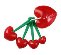 Fituenly Measuring Spoons Set, 5 Pcs Heart-shaped Measure Spoons Egg Separator, Plastic Measuring Scoops for Baking and Cooking