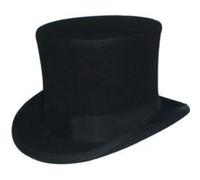 Fituenly Men's Stovepipe Top Hat Felt Magician Costume Cap Formal Showman Party Hat Fancy Dress Hat Victorian Gentleman Cap