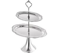 Fituenly Metal Fruit Plate, Double-layer Serving Tray Dessert Tower Display Rack Decorative Cake Plate for Wedding Birthday Party