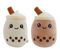 Fituenly Mini Key Chains 2 Pcs Bubble Tea Plush Keyring Kawaii Bubble Tea Key Chains For Backpacks Boba Tea Squishmallow Plushies Accessories Stuff Boba Themed Gifts