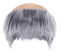 Fituenly Monk Bald Cap Wig Short Straight Hair, Men's Fancy Dress Bowl Cut Funny Wig, Monk Costume Bald Head Cap with Brown Friar Hair, Old Man Grandpa Party Halloween Cosplay