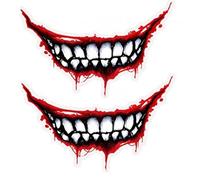 Fituenly Motorcycle Helmet Sticker 2pcs Devil's Teeth Car Styling Decals DIY Self Adhesive Sticker for Motorbike Decoration